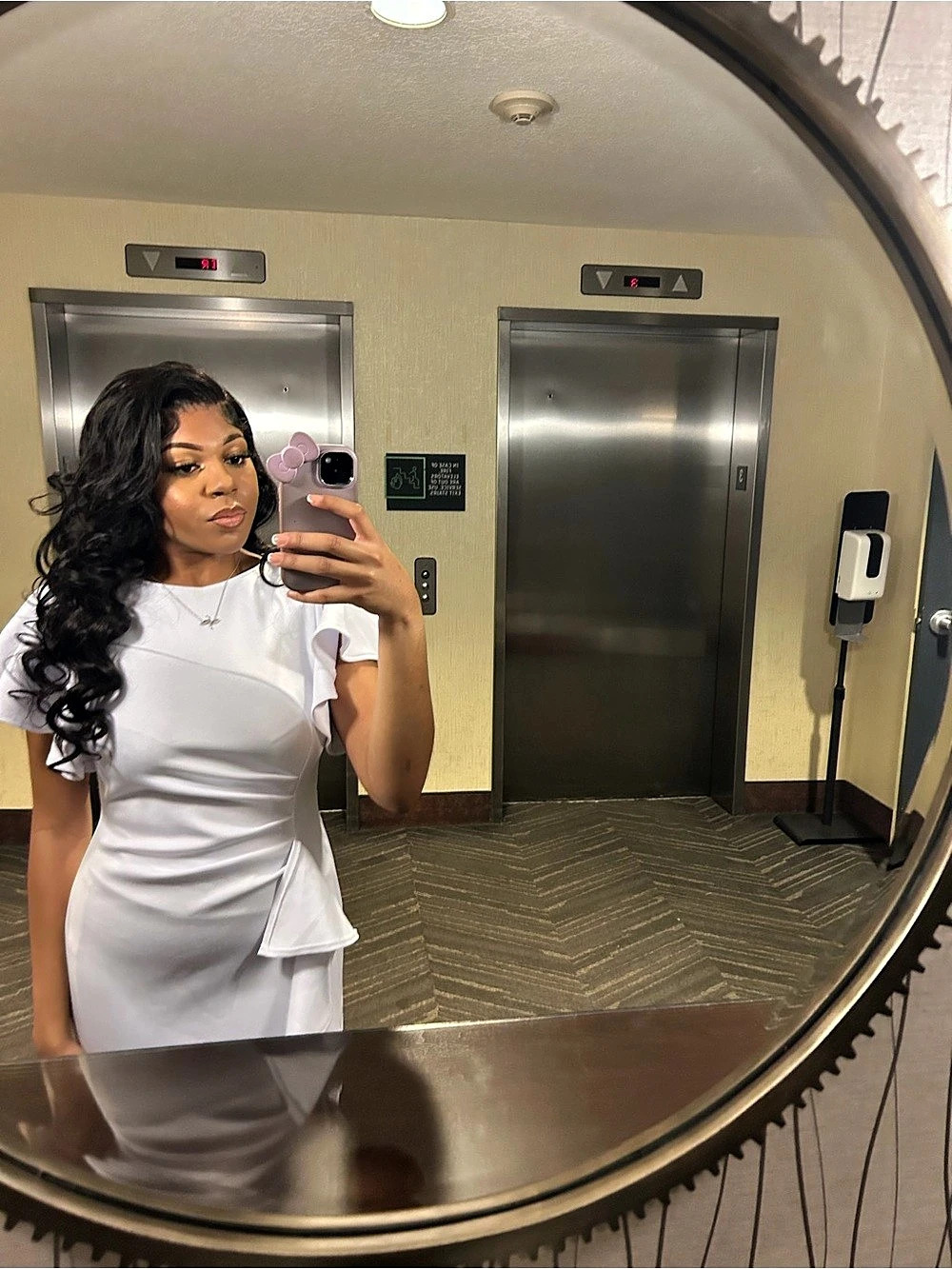 Ruffle Midi Dress in white Like New